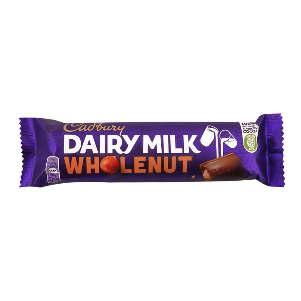 Cadbury Dairy Milk Whole Nut Chocolate, 45g (Imported)